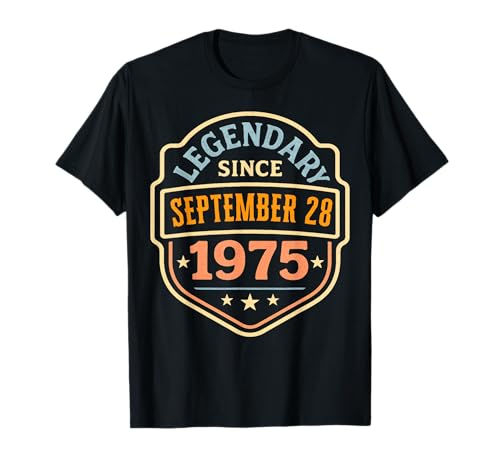 Legendaria Desde Septiembre 28 1975 Impresionante Fiesta de Cumpleaños Camiseta