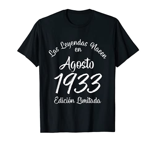 Las Leyendas nacen en Agosto de 1933 Regalo de 88 años Camiseta