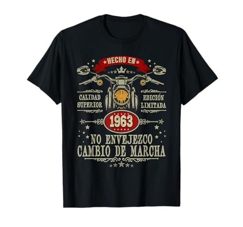 Hecho en 1963 - 62 Años Cumpleaños Moto Biker Hombre Motero Camiseta