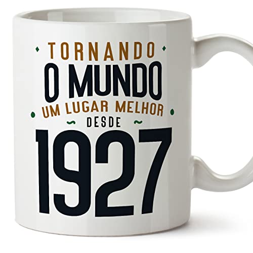 MUGFFINS Tazas 1927 Cumpleaños - En Portugués - Tornando o Mundo um Lugar Melhor - 11 oz / 330 ml...
