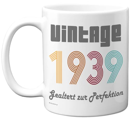 Taza de cerámica de 325 ml, apta para lavavajillas, diseño vintage de 1939