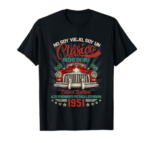 Clásico Hecho En 1951 Cumpleaños 75 Años Camiseta