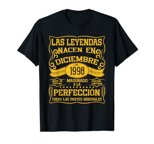 27 años Cumpleaños Las Leyendas Nacen en Diciembre de 1998 Camiseta