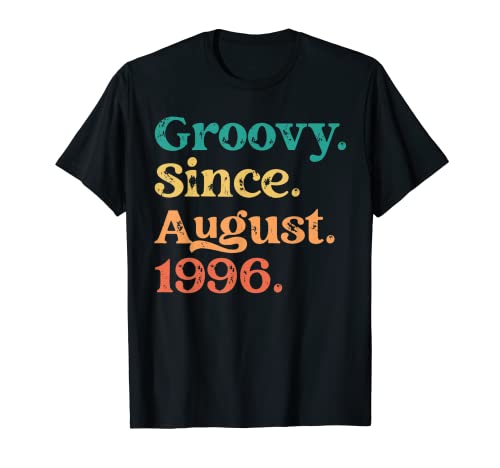 Groocy desde agosto de 1996 70s 60s Retro Fiesta de cumpleaños Camiseta