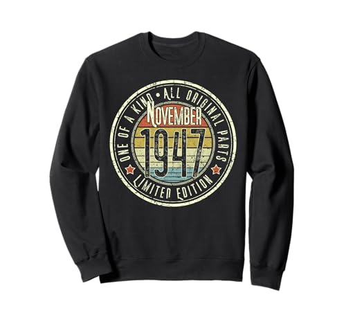 78 Cumpleaños Vintage Noviembre 1947 Retro Edición Limitada Sudadera
