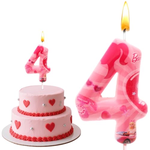 Barb Birthday Cake Topper, Barb Velas Cumpleaños, 3D Vela niña, Dibujos Animados Pastel...
