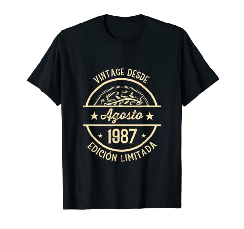 Cumpleaños Hombre Regalos Vintage Desde Agosto 1987 Camiseta