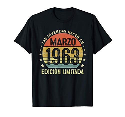Las Leyendas Nacen En Marzo 1963 58 años Cumpleaños Regalo Camiseta