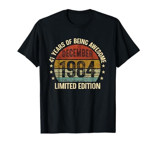 Cumpleaños de diciembre EST 1984 Edición Limitada Vintage 41 Camiseta