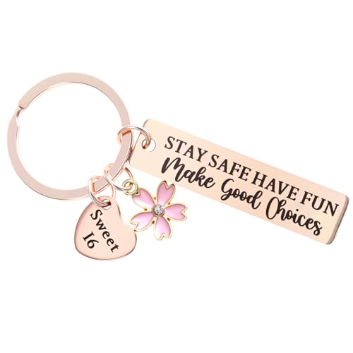 Ouligay Regalo de cumpleaños número 16 para niñas de 16 años, llavero de dulces 16 regalos para...