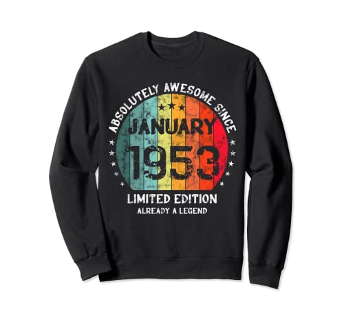 Impresionante Desde Enero 1953 Awesome Cumpleaños Retro Sudadera