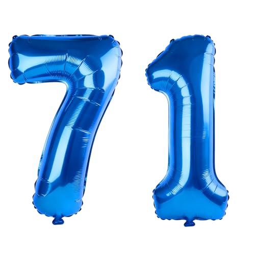 Globos de 40 pulgadas con el número 71 para decoraciones de fiesta de cumpleaños 71, globos...