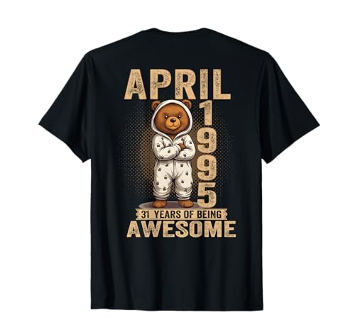 (En la Parte Posterior) 31 años Marzo 1995 Oso de Peluche 31 cumpleaños Camiseta