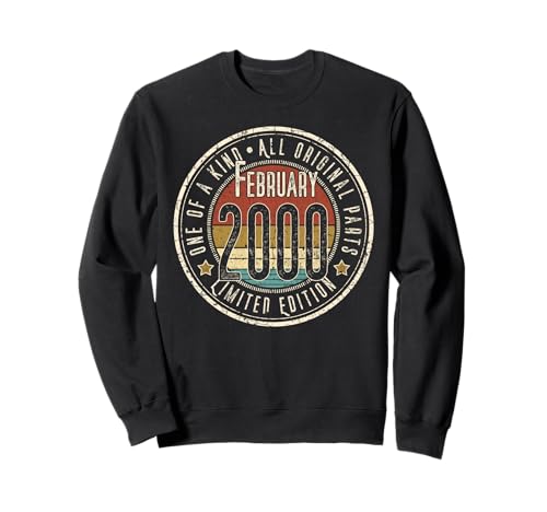 25 Cumpleaños Vintage Febrero 2000 Retro Edición Limitada Sudadera