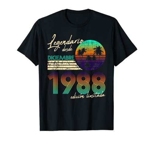 Cumpleaños Hombre Regalos Legendario Desde Diciembre 1988 Camiseta