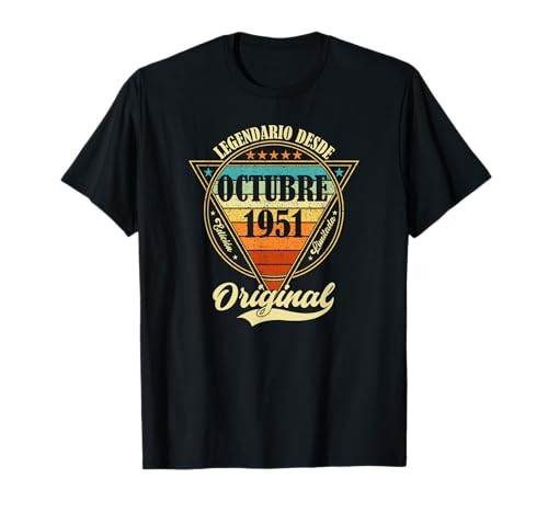 74 cumpleaños Nacido en Octubre de 1951 Vintage 74 años Camiseta
