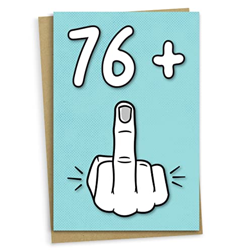 Tarjeta de 77 cumpleaños, 76 + 1, divertida tarjeta de cumpleaños para mujeres u hombres de 77 años