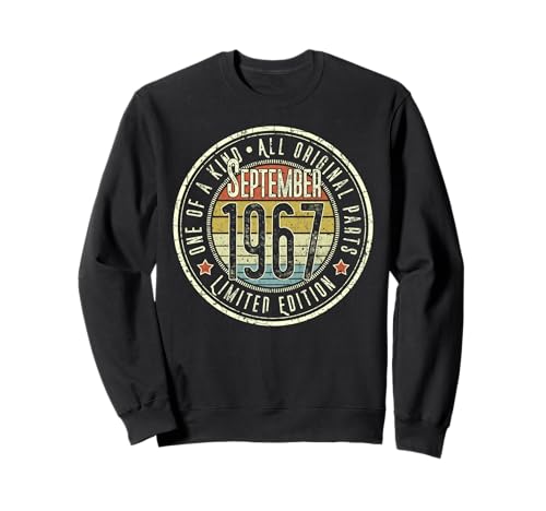 58 Cumpleaños Vintage Septiembre 1967 Retro Edición Limitada Sudadera