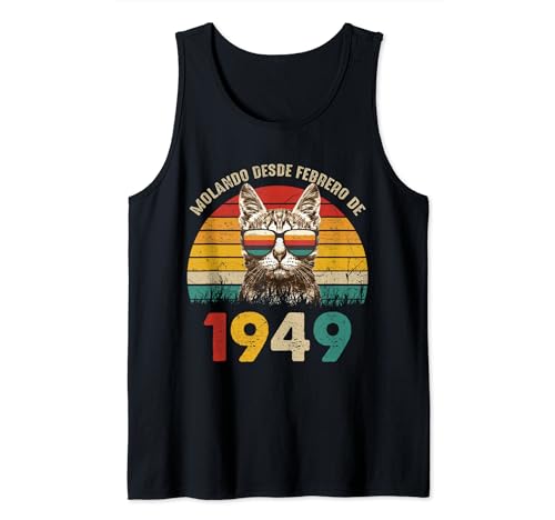 Molando Desde Febrero de 1949 Cumpleaños 75 Años Camiseta sin Mangas