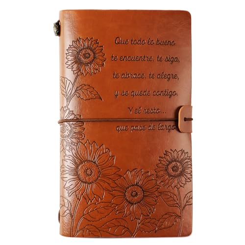GEBETTER Regalo Inspirador para Mujeres Cuaderno de Viaje Cuero Regalo en Español para Cumpleaños...