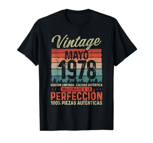 Mayo 1978 Vintage Regalo 48 Años Cumpleaños Hombre Camiseta