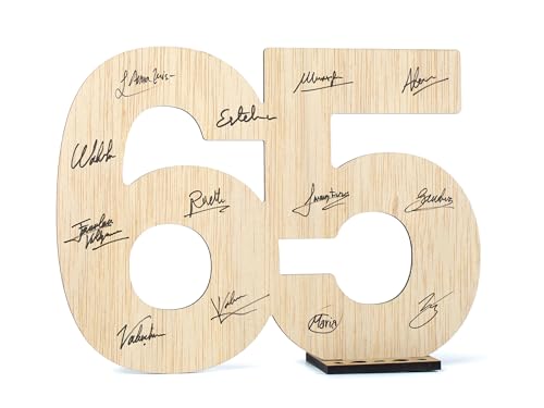 CONTRAXT Tarjeta felicitacion 65 cumpleaños. Regalo detalles libro de firmas alternaivo decoracion...