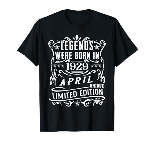 Cumpleaños Abril 1929 Edición Limitada Regalo April Camiseta