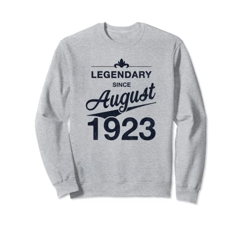 100 cumpleaños Nacido en Agosto de 1923 Vintage 100 años Sudadera