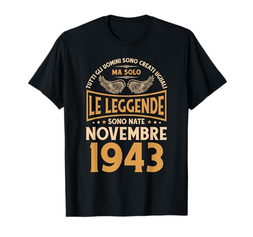 Cumpleaños Hombres Regalo Mujer Leyendas Noviembre 1943 Camiseta