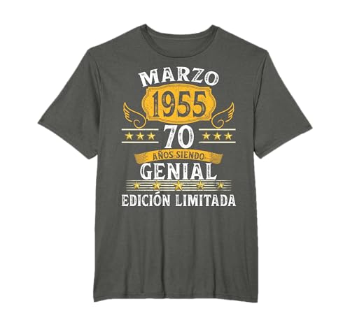 70 Años Cumpleaños Hombre 1955 Las Leyendas Nacen Marzo 1955 Camiseta