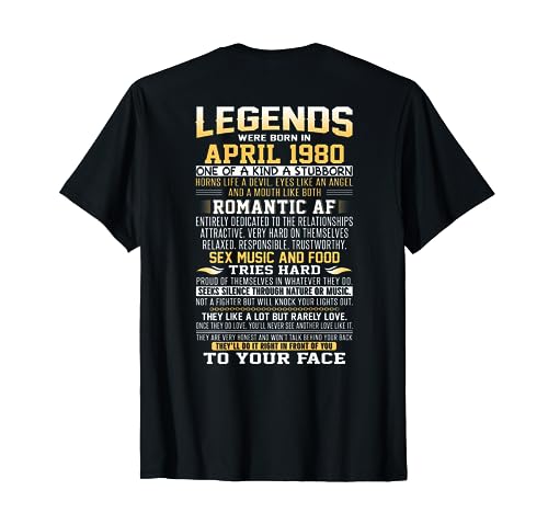41 cumpleaños regalo camisetas Leyendas nacieron en abril de 1980 Camiseta