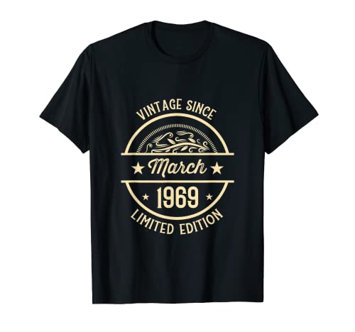 Vintage de cumpleaños desde marzo de 1969 Camiseta