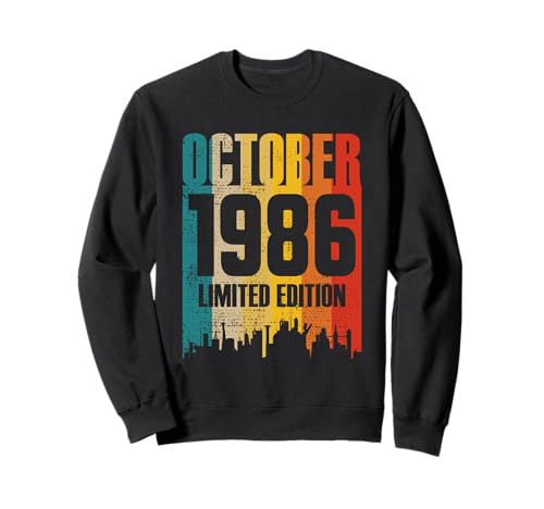 Octubre 1986 Cumpleaños Edición Limitada Retro Sudadera
