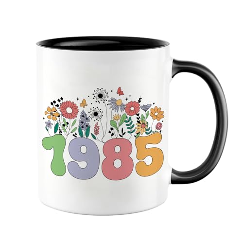 Taza 40 Cumpleaños, 1985 Regalos Originales 40 Años Para Hombres Mujeres, 350ml Taza de Cerámica...