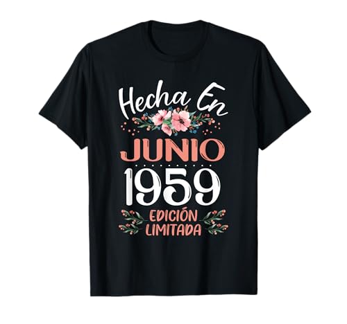Hecha En Junio 1959 Mujer Regalo 66 Años Cumpleaños Camiseta