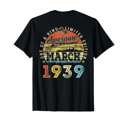 (ON Back) 87 Edición Limitada 1939 Marzo 87 cumpleaños Camiseta