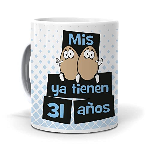mundohuevo Taza Mis Huevos ya Tienen 31 años. Cerámica AAA - 350 ml.