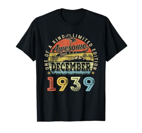 86 Edición Limitada 1939 Único 86 de diciembre Cumpleaños Camiseta