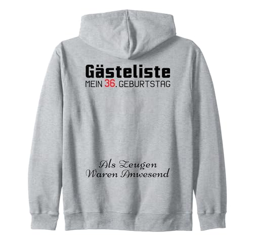 Gästeliste Mein 36. Geburtstag Libro de visitas Firma Sudadera con Capucha
