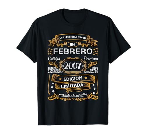 Las Leyendas Nacen En Febrero 2007 Cumpleaños Chico Chica Camiseta