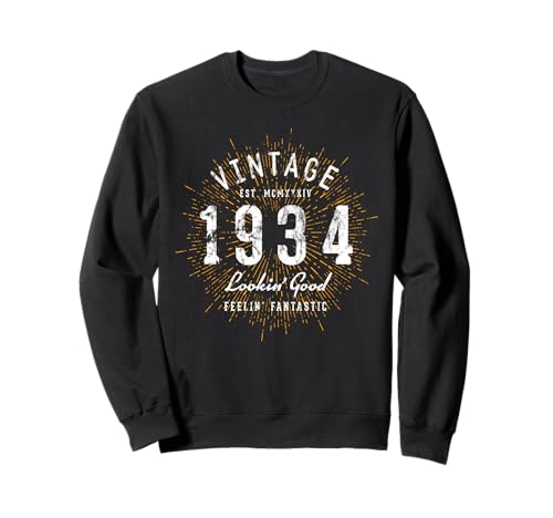 Retro Cumpleaños 1934 Vintage Sudadera