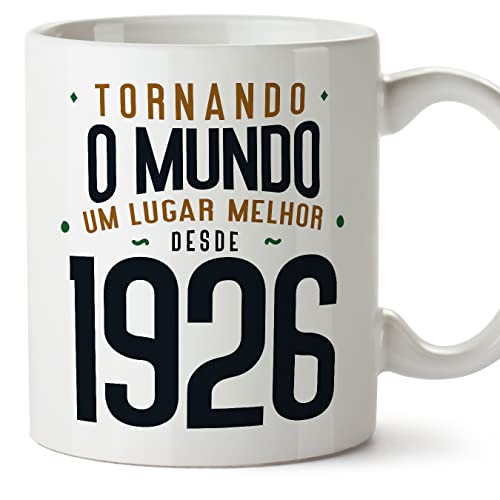MUGFFINS Tazas 1926 Cumpleaños - En Portugués - Tornando o Mundo um Lugar Melhor - 11 oz / 330 ml...
