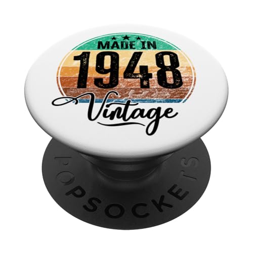 Cumpleaños Vintage Año de Nacimiento 1948 Cumpleaños Bday PopSockets PopGrip Adhesivo