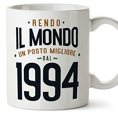 MUGFFINS Tazas 1994 Cumpleaños - En Italiano - Rendo il Mondo un Posto Migliore - 11 oz / 330 ml -...