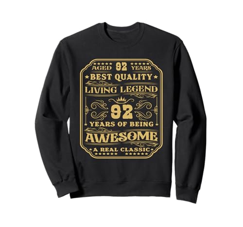 92 años siendo increíble 92 cumpleaños hombre Sudadera