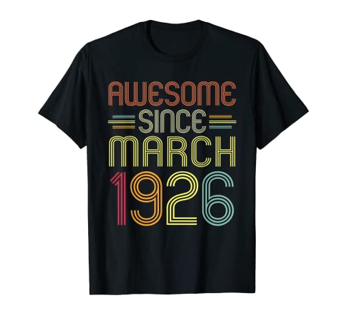 Regalos de 96 cumpleaños impresionantes desde marzo de 1926 96 años Camiseta