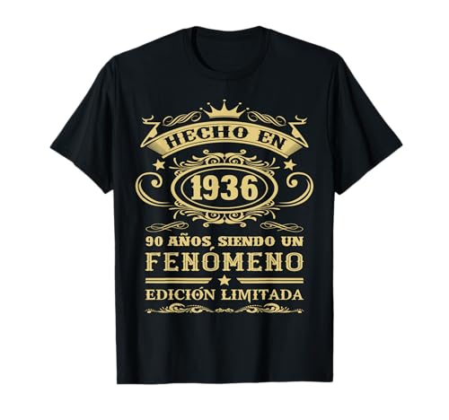 Hecho En 1936 Cumpleaños 90 Años Siendo Un Fenómeno Camiseta