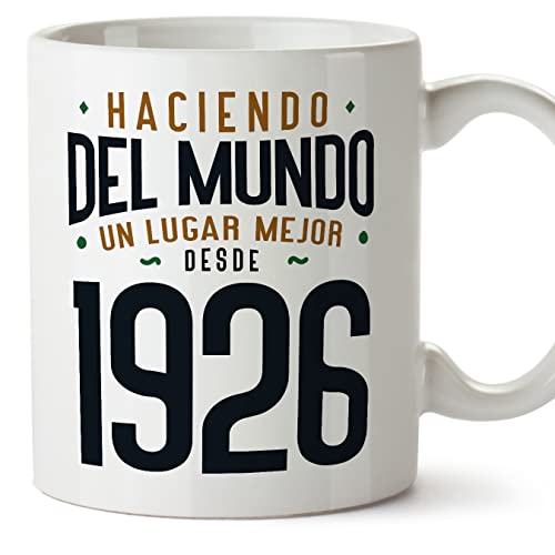 MUGFFINS Tazas 1926 Cumpleaños - En Español - Haciendo del Mundo un Lugar Mejor - 11 oz / 330 ml -...