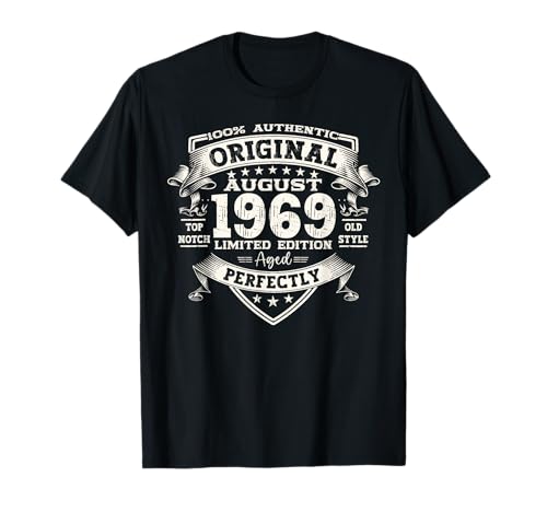 55 cumpleaños regalo hombre original agosto año 1969 Camiseta