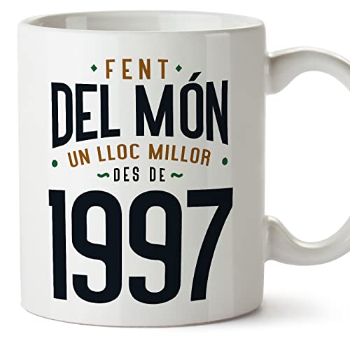 MUGFFINS Tazas 1997 Cumpleaños - En Catalán - Fent del Món un Lloc Millor - 11 oz / 330 ml -...